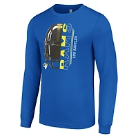 T-shirt à manches longues pour homme avec logo demi-casque des Los Angeles Rams