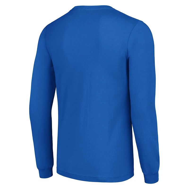 T-shirt à manches longues pour homme avec logo demi-casque des Los Angeles Rams