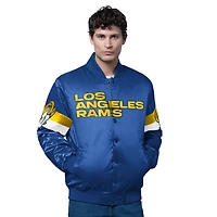 Men's Starter Royal Los Angeles Rams Triple Option Satin Varsity Full-Snap Jacket