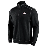 Men's Tommy Bahama Black Los Angeles Rams Big & Tall Tobago Bay Half-Zip Sweatshirt