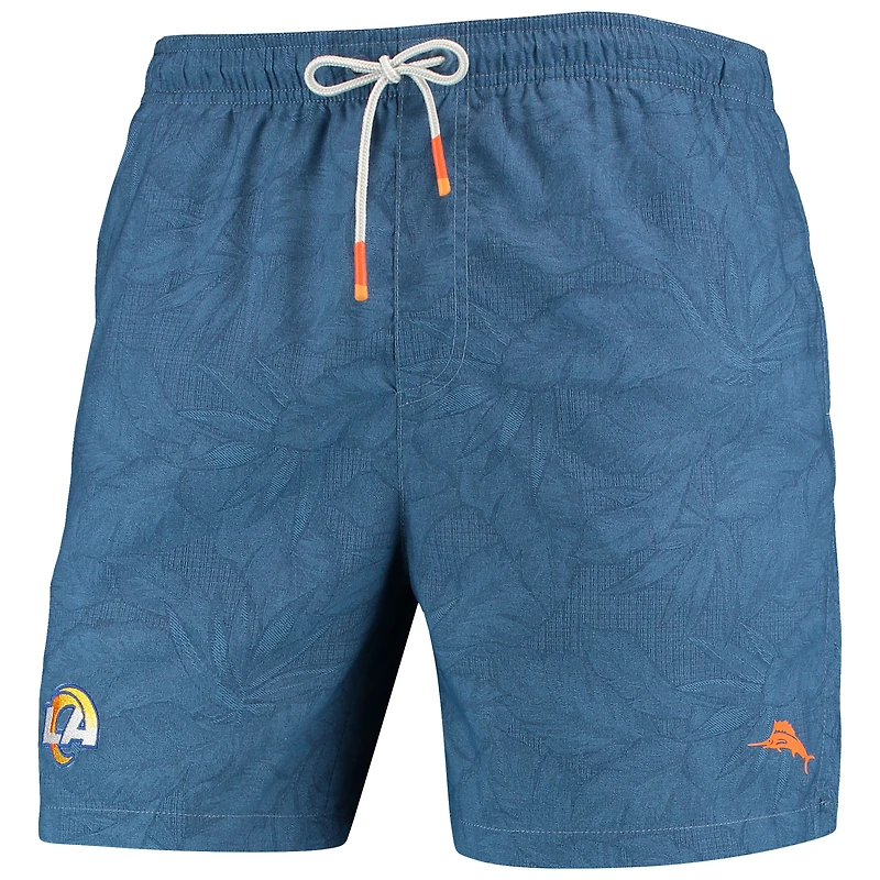 Men's Tommy Bahama Royal Los Angeles Rams Naples Layered Leaves Swim Trunks