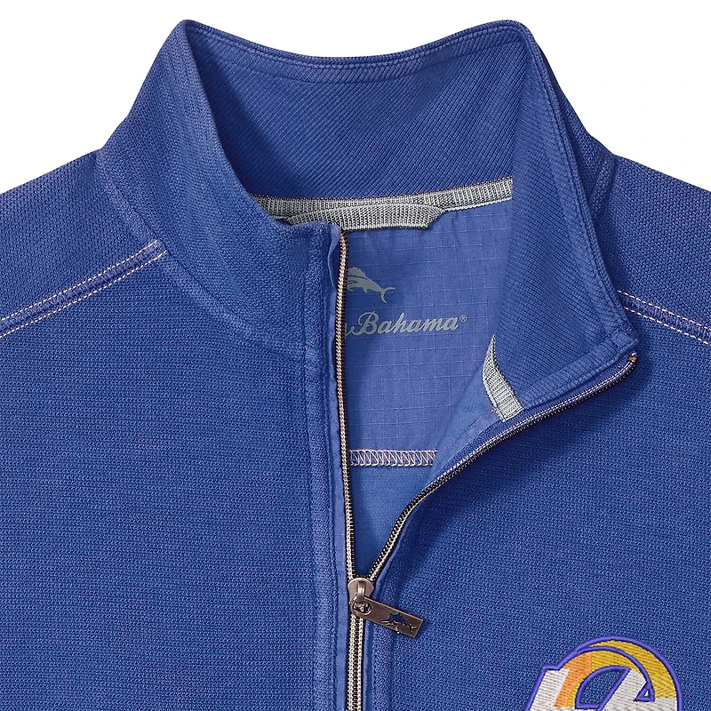 Men's Tommy Bahama Royal Los Angeles Rams Sport Tobago Half-Zip Pullover