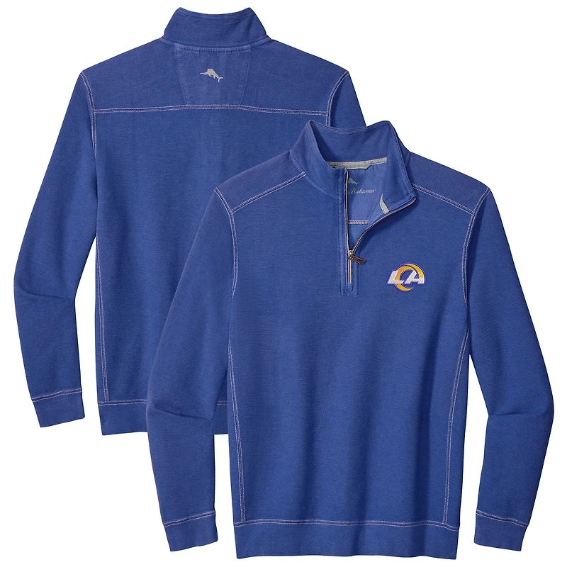 Men's Tommy Bahama Royal Los Angeles Rams Sport Tobago Half-Zip Pullover