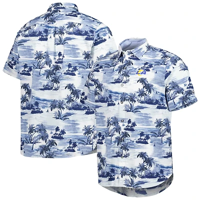 Chemise boutonnée Tommy Bahama Royal Los Angeles Rams Sport Tropical Horizons pour homme