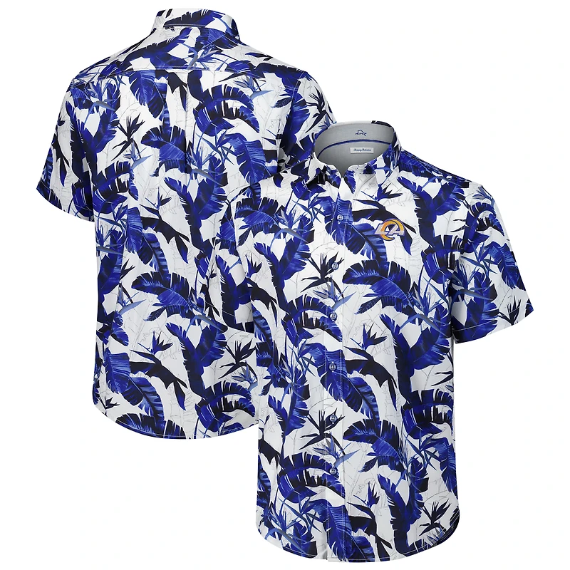 Chemise boutonnée Tommy Bahama Royal Los Angeles Rams Sunnyvale Blooms Camp pour homme