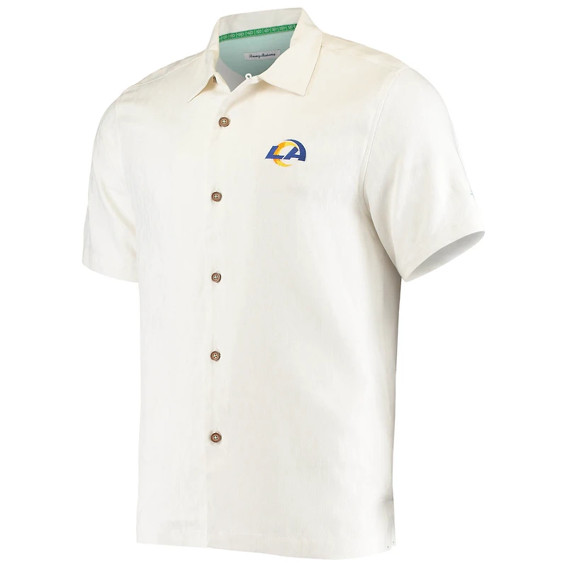 Chemise boutonnée en soie à hayon tropical Los Angeles Rams Sport de Tommy Bahama pour homme, blanc
