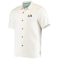 Chemise boutonnée en soie à hayon tropical Los Angeles Rams Sport de Tommy Bahama pour homme, blanc