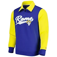 Men's Tommy Hilfiger Royal/Gold Los Angeles Rams Aiden Quarter-Zip Sweatshirt