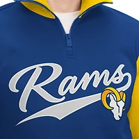 Men's Tommy Hilfiger Royal/Gold Los Angeles Rams Aiden Quarter-Zip Sweatshirt