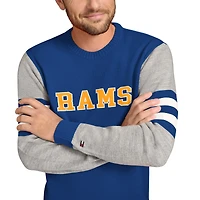 Sweat-shirt ras du cou en acrylique Tommy Hilfiger Royal/Heather Gray Los Angeles Rams pour homme
