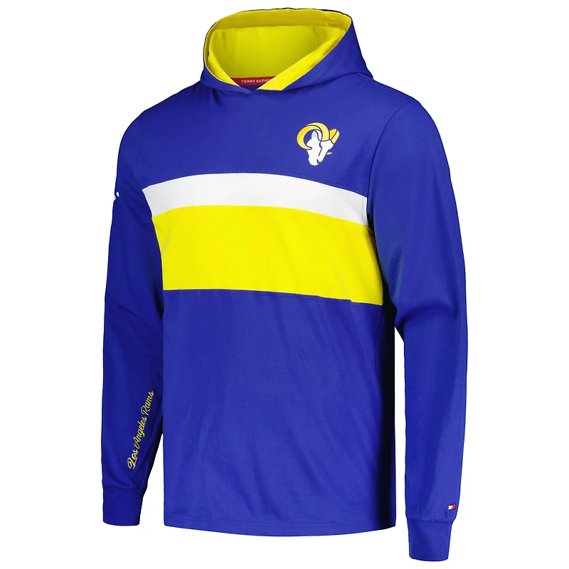Men's Tommy Hilfiger  Royal Los Angeles Rams Morgan Long Sleeve Hoodie T-Shirt
