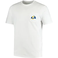 Men's Vineyard Vines White Los Angeles Rams Team Whale Helmet T-Shirt