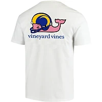 Men's Vineyard Vines White Los Angeles Rams Team Whale Helmet T-Shirt