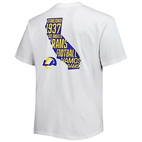 T-shirt blanc pour homme de la collection Hometown Big & Tall des Los Angeles Rams Hot Shot