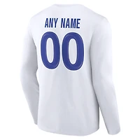 Men's White Los Angeles Rams Team Authentic Personalized Name & Number Long Sleeve T-Shirt