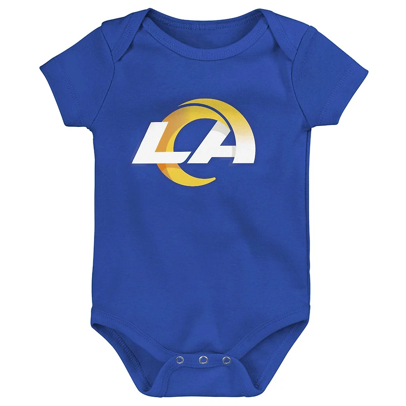 Ensemble trois pièces pour nouveau-né et bébé Royal/Or/Gris chiné Los Angeles Rams Game On