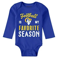 Newborn & Infant WEAR by Erin Andrews Los Angeles Rams Three-Piece Turn Me Around Bodysuits Pant Set