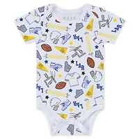 Newborn & Infant WEAR by Erin Andrews Los Angeles Rams Three-Piece Turn Me Around Bodysuits Pant Set
