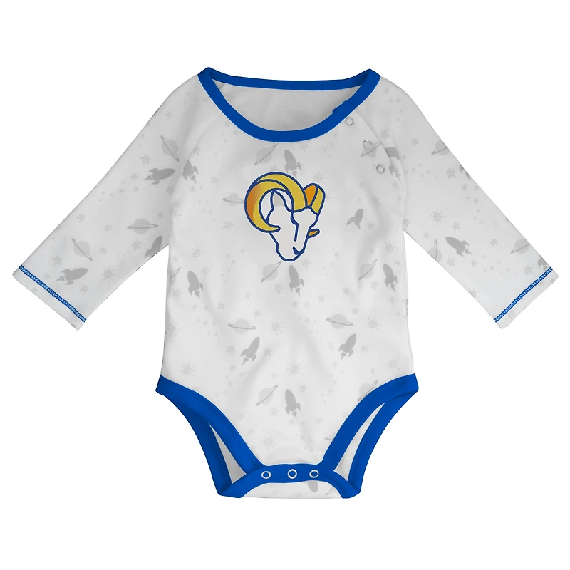 Ensemble pantalon et chapeau pour nouveau-né bébé blanc/royal Los Angeles Rams Dream Team