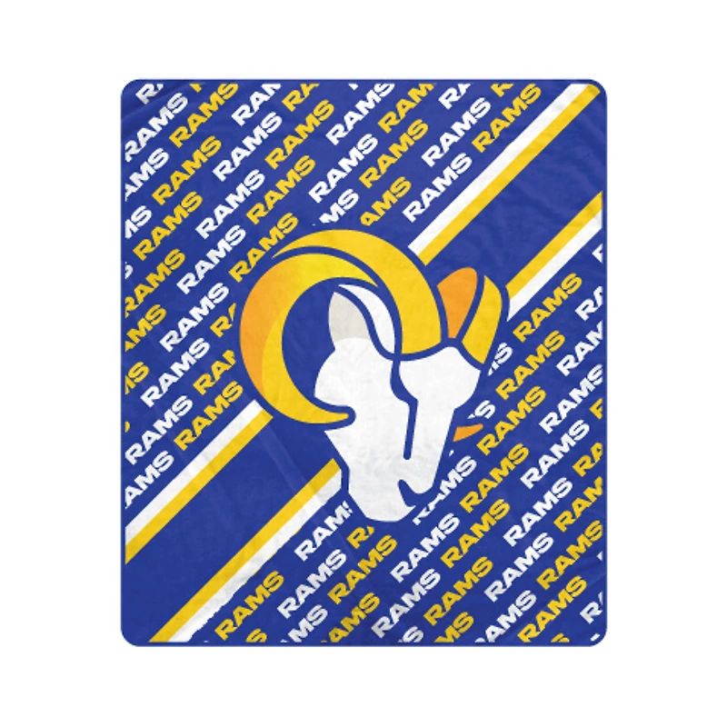 Pegasus Los Angeles Rams 60" x 70" Diagonal Lined Wordmark Ultra Soft Blanket