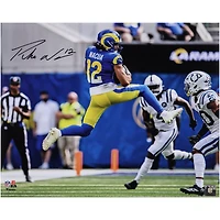 Puka Nacua Los Angeles Rams Autographed 16" x 20" Leaping Catch Photograph