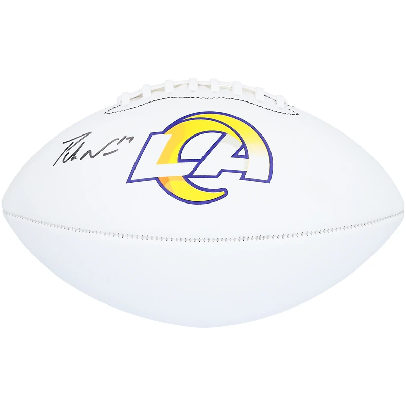 Puka Nacua Los Angeles Rams Autographed Franklin White Panel Football