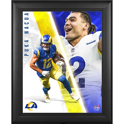 Collage Radiance encadré de Puka Nacua, Los Angeles Rams, 33 x 41 cm