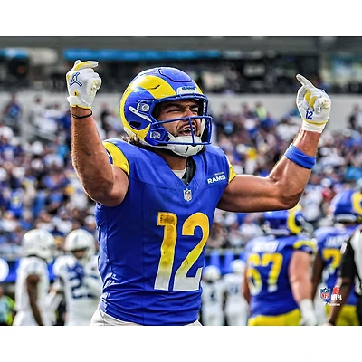 Puka Nacua Los Angeles Rams Unsigned 2025 Week 4 Touchdown Celebration Photograph