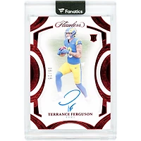 Terrance Ferguson Los Angeles Rams Autographed 2025 Panini Flawless Ruby Rookie Frame Signatures #RFS-TFE #6/15 Rookie Card