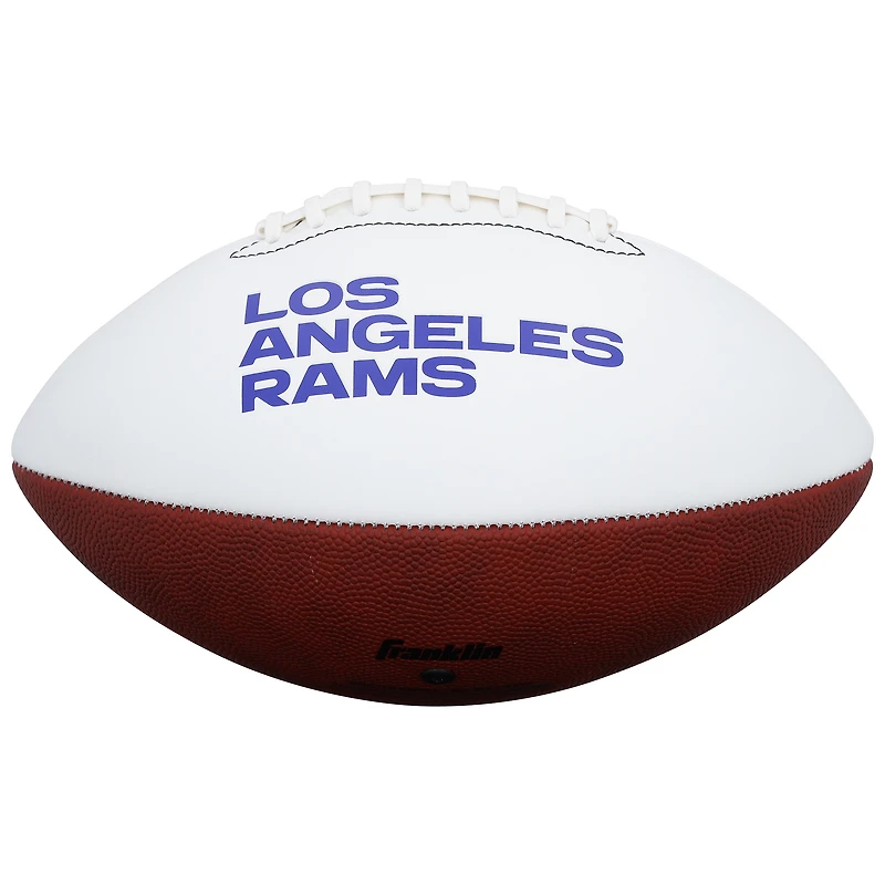 Ballon de football américain Franklin White Panel autographié par Torry Holt, des Rams de Los Angeles.