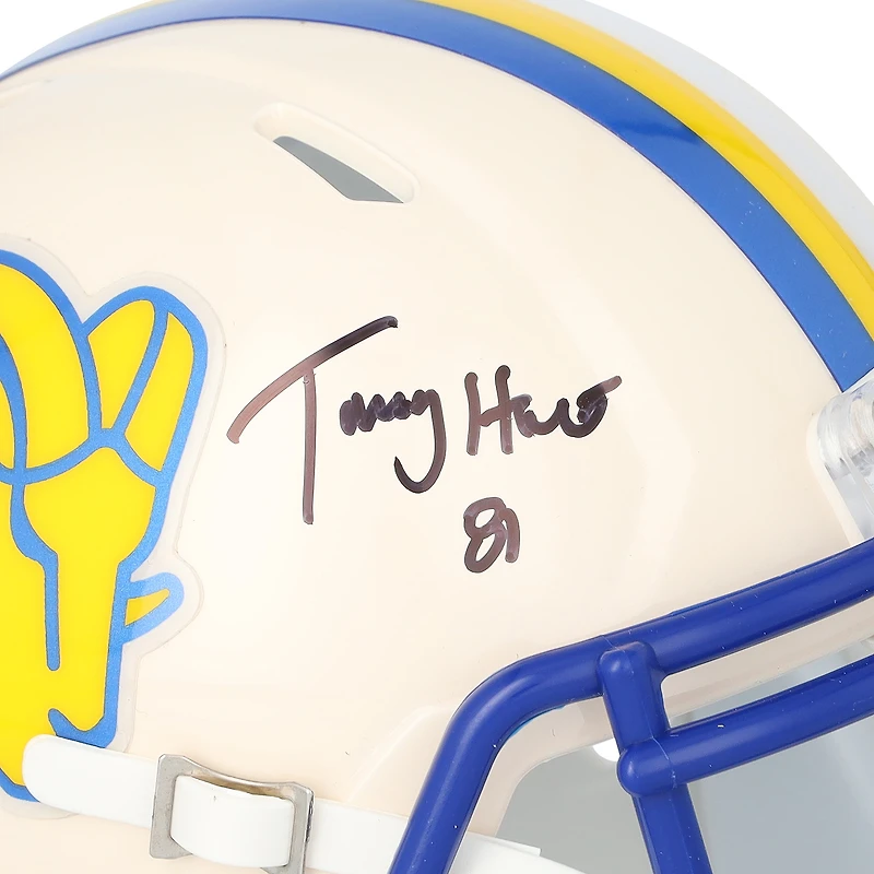 Casque miniature Riddell Speed ​​rétro 2000-2016 autographié par Torry Holt (Los Angeles Rams)