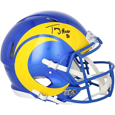Casque Riddell Speed ​​Authentic 2020 autographié par Torry Holt (Los Angeles Rams)