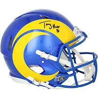 Casque Riddell Speed ​​Authentic 2020 autographié par Torry Holt (Los Angeles Rams)