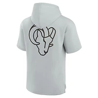 Unisex Fanatics Gray Los Angeles Rams Elements Super Soft Fleece Short Sleeve Pullover Hoodie