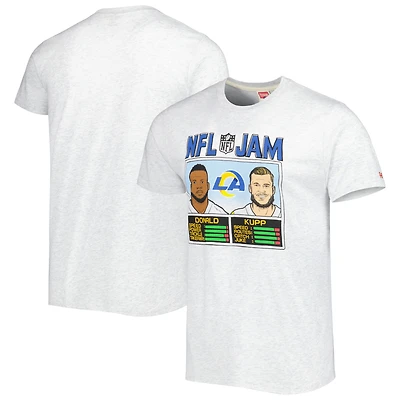 Unisex Homage Aaron Donald & Cooper Kupp Ash Los Angeles Rams NFL Jam Tri-Blend T-Shirt
