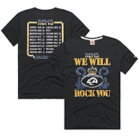 Unisex Homage Charcoal Los Angeles Rams 2026 NFL Schedule Queen Tri-Blend T-Shirt