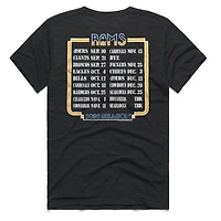 T-shirt unisexe Hommage Charcoal Los Angeles Rams 2026 NFL Calendar Queen Tri-Blend