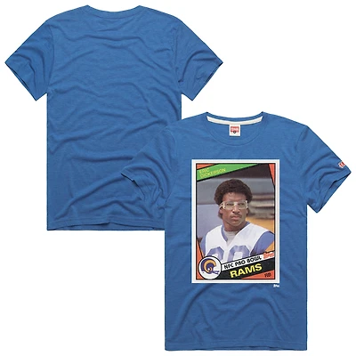 Unisex Homage Eric Dickerson Royal Los Angeles Rams NFL Topps Trading Card Tri-Blend T-Shirt