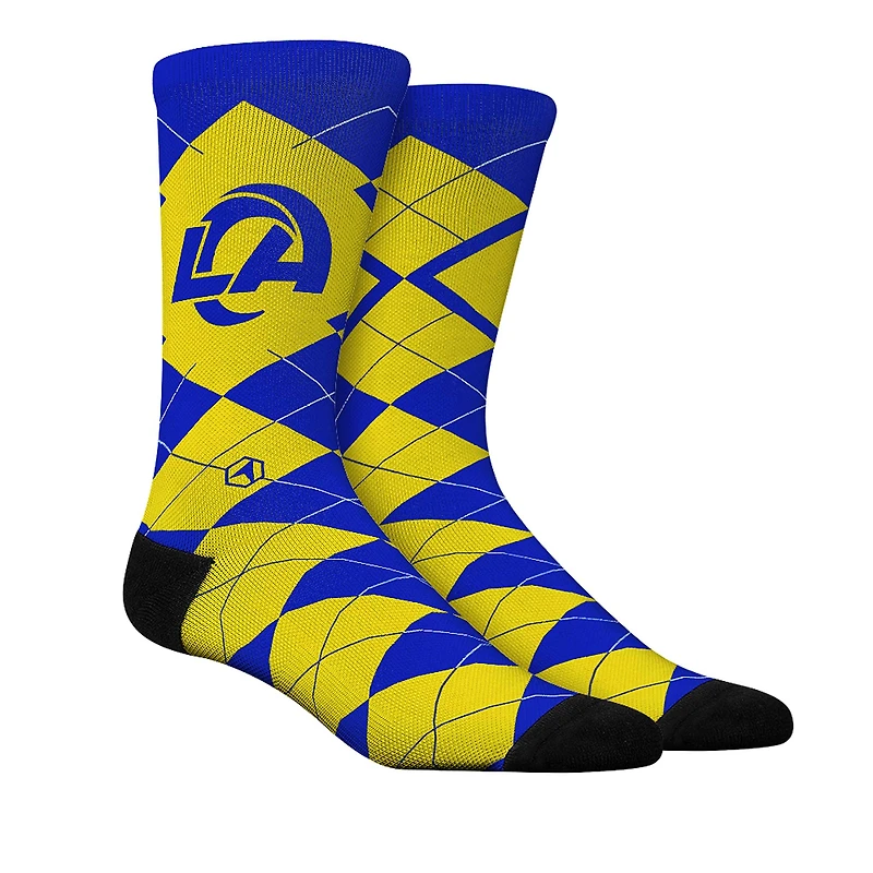 Unisex Rock Em Socks  Los Angeles Rams Argyle Knitted Dress Socks