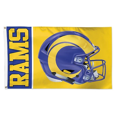 Drapeau de luxe WinCraft Los Angeles Rams 3' x 5' Casque à une face