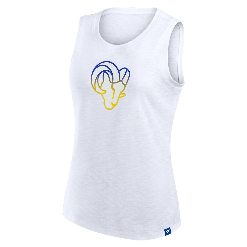 Women's Fanatics  White Los Angeles Rams Slub Tank Top