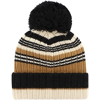 Women's '47 Natural Los Angeles Rams Barista Cuffed Knit Hat with Pom