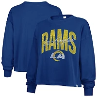 Women's '47 Royal Los Angeles Rams Muse Sydney Long Sleeve Cropped T-Shirt