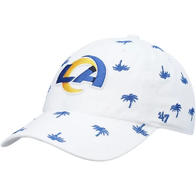 Women's '47 White Los Angeles Rams Confetti Clean Up Adjustable Hat