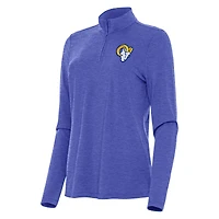 Sweat-shirt zippé quart de tour Antigua Heather Royal pour femme des Los Angeles Rams