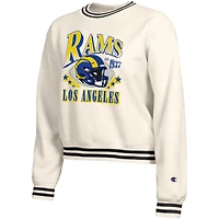 Women's Champion Bone Los Angeles Rams Reverse Weave Cropped Fleece Sweatshirt