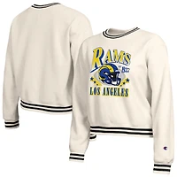 Women's Champion Bone Los Angeles Rams Reverse Weave Cropped Fleece Sweatshirt