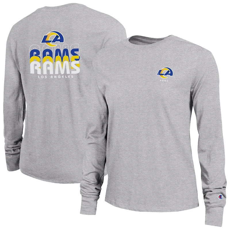 Women's Champion  Gray Los Angeles Rams Core Long-Sleeve T-Shirt