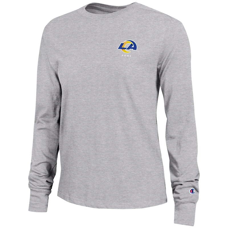 Women's Champion  Gray Los Angeles Rams Core Long-Sleeve T-Shirt