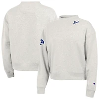 Women's Champion Gray Los Angeles Rams Triumph Fleece Mock Neck Tri-Blend Sweatshirt